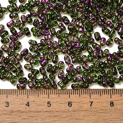 Spray Painted Glass Seed Beads SEED-F005-07A-05-1