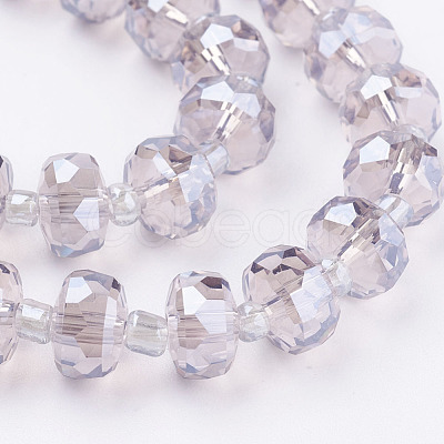 Electroplate Glass Beads Strands X-EGLA-E051-PL8mm-B03-1