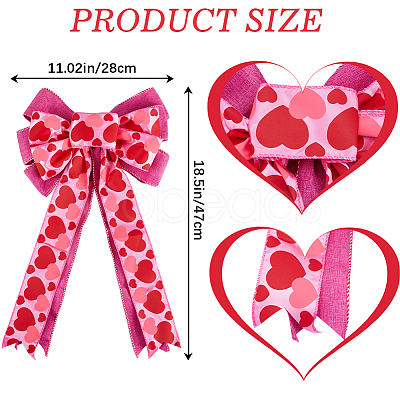 Heart Pattern Polyester Bowknots DIY-WH0308-381A-1