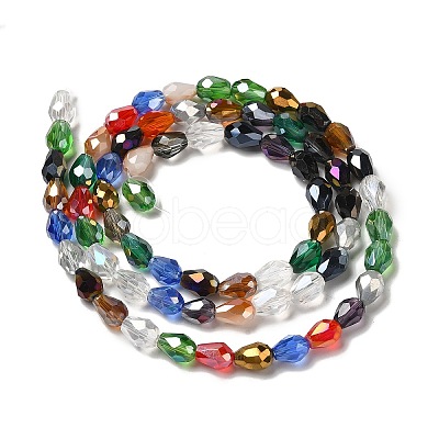 Electroplate Glass Beads Strands EGLA-D015-7x5mm-38-1