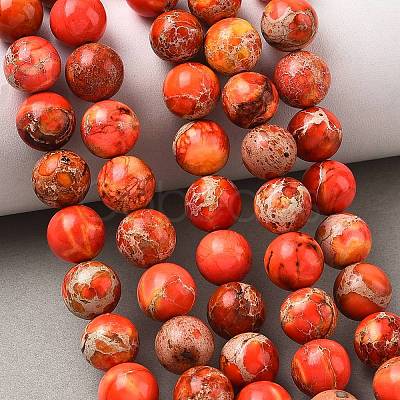 Dyed Natural Imperial Jasper Beads Strands GG-NH0018-A01-10mm-1