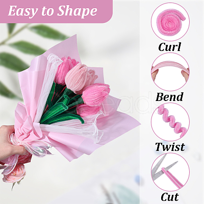 DIY Chenille Stem Tinsel Garland Craft Kits DIY-SC0033-14A-1