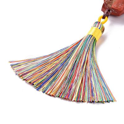Natural Gemstone Big Pendant Decorations HJEW-F012-01-1
