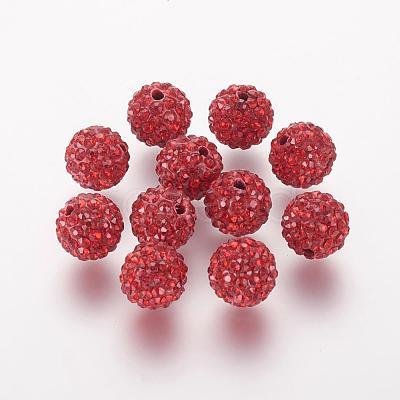 Polymer Clay Rhinestone Beads RB-K050-8mm-C22-1