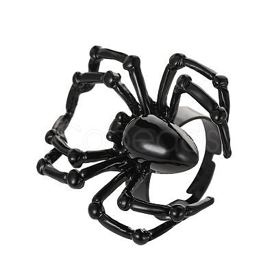 Alloy Spider Adjustable Ring for Halloween RJEW-O048-01EB-1