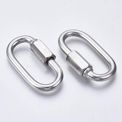 Tarnish Resistant 304 Stainless Steel Screw Carabiner Lock Charms LS-STAS-N087-25B-01-1