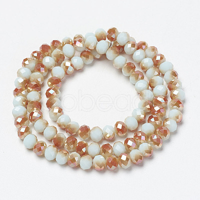 Electroplate Opaque Solid Color Glass Beads Strands EGLA-A034-P6mm-J-1