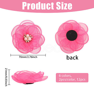 12Pcs 6 Colors Polyester Ornament Accessories DIY-CA0008-08A-1