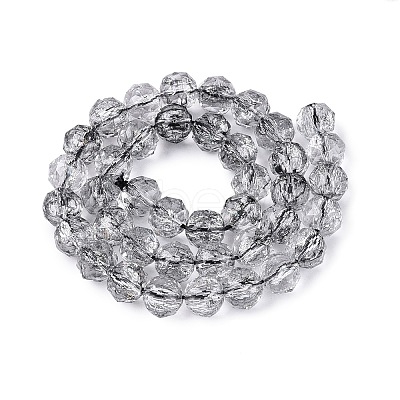 Crackle Transparent Glass Beads Strands GLAA-N063-10mm-02-1