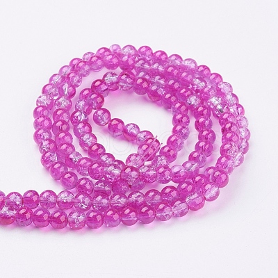 Crackle Glass Beads Strands X-CCG-Q002-6mm-09-1