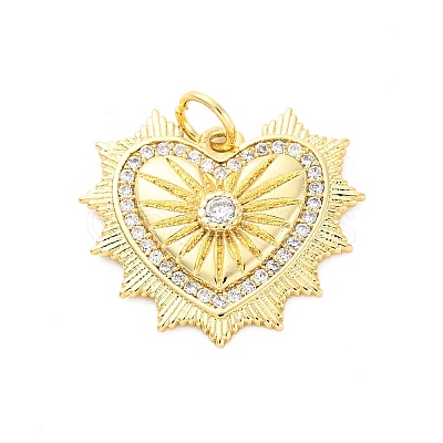Brass Micro Pave Cubic Zirconia Pendants KK-D325-61G-03-1