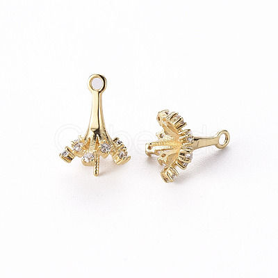Brass Micro Pave Clear Cubic Zirconia Peg Bails Charms LS-KK-Q765-011-NF-1