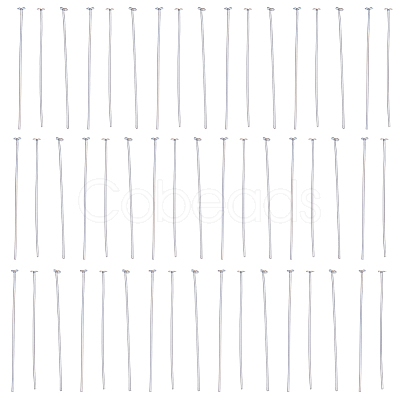 SUNNYCLUE 40Pcs 925 Sterling Silver Flat Head Pins STER-SC0001-23A-1