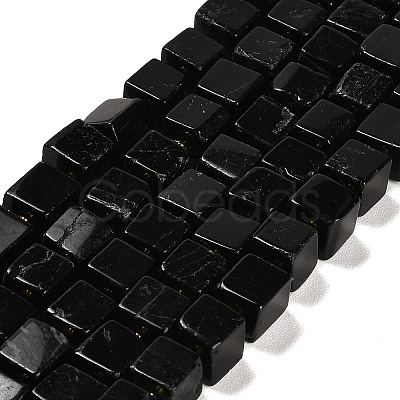 Natural Black Tourmaline Beads Strands G-G053-B08-01-1