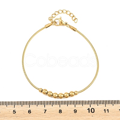 201 Steel Round Beaded Bracelets BJEW-D458-06G-1