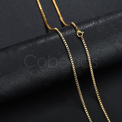 Stainless Steel Box Chain Necklace NJEW-YWC0001-02G-03-1