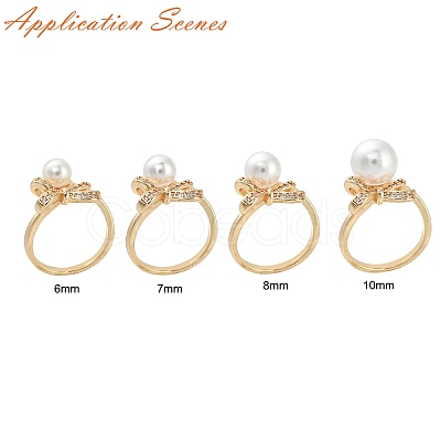 Bowknot Brass Micro Pave Cubic Zirconia Cuff Ring Setting KK-A244-01C-G-1