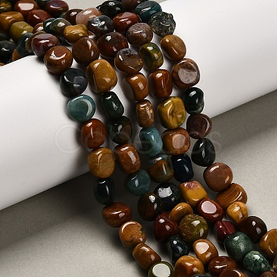 Natural Ocean Jasper Beads Strands G-P568-C06-01-1