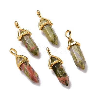 Natural Unakite Pointed Pendants G-K329-39G-1