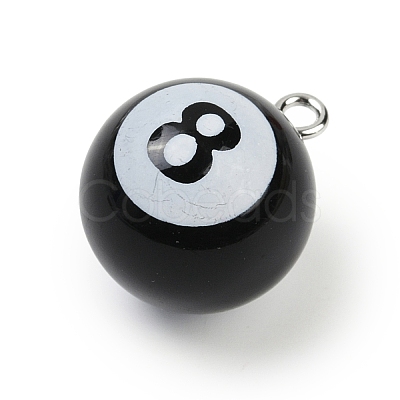 8 Ball Sport Theme Resin Pendants LS-RESI-I063-01B-1
