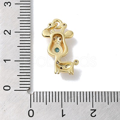 Rack Plating Brass Micro Pave Cubic Zirconia Enamel Pendants KK-K377-88G-01-1