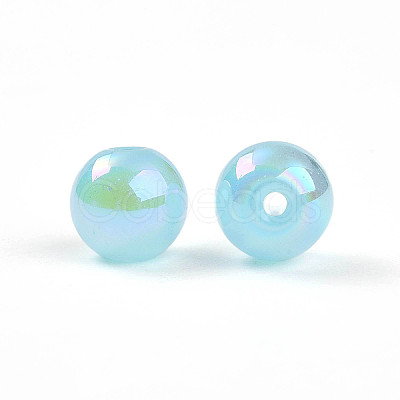Electroplate Pearlized Glass Pearl Beads EGLA-T021-14B-07-1