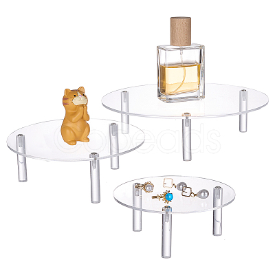 3Pcs 3 Sizes Round Acrylic Display Riser Holder ODIS-WH0030-247-1