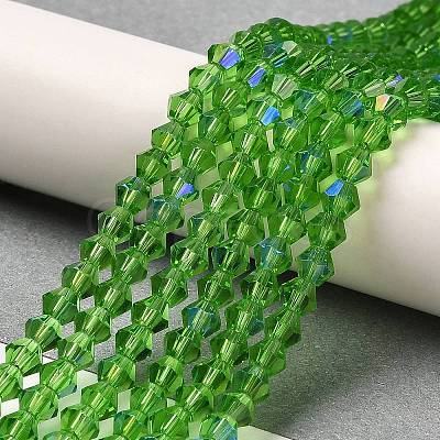 Transparent Electroplate Glass Beads Strands GLAA-F029-4mm-D03-1