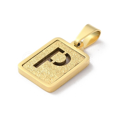 304 Stainless Steel Alphabet Pendants STAS-S152-01G-P-1