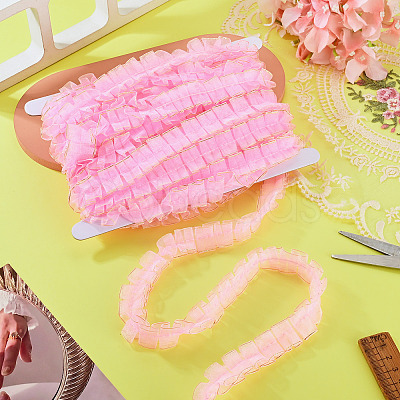 10M Double Layer Polyester Lace Ribbon OCOR-TA0004-14C-1