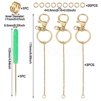 DIY Alloy & Iron Lipstick Keychains Making Kits DIY-TA0014-04-1