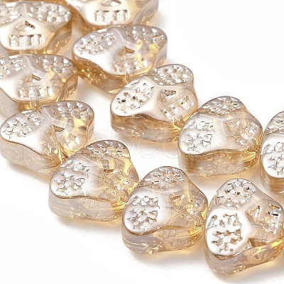 Transparent Electroplate Glass Beads Strands EGLA-F158-PL01-A-1