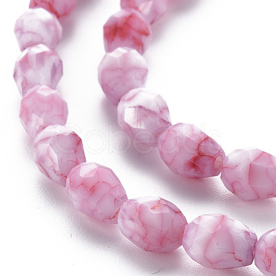 Opaque Baking Paint Glass Beads Strands EGLA-N006-007-1