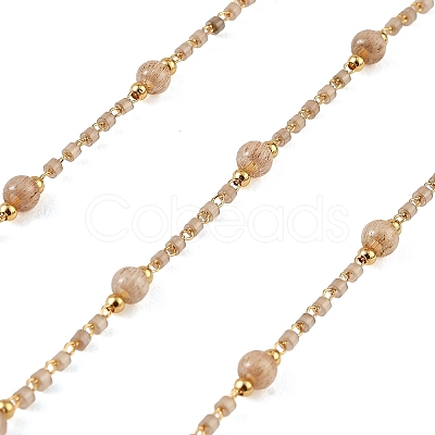 Handmade Brass Glass Beaded Chains GL-CBA1C06-01G-03-1