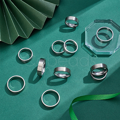 20Pcs 5 Styles 304 Stainless Steel Finger Rings for Men RJEW-UN0003-12-1