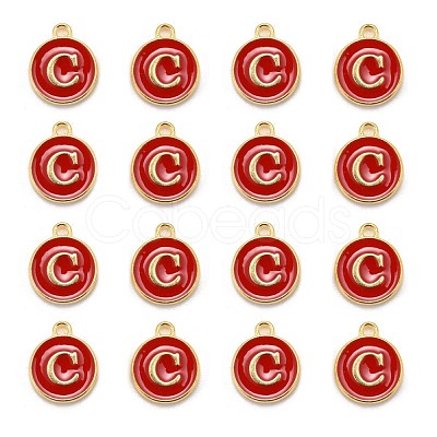 Golden Plated Alloy Enamel Charms X-ENAM-S118-03C-1