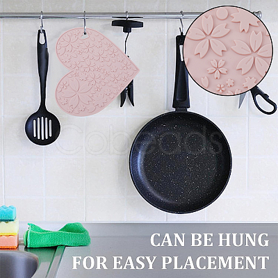 2Pcs 2 Colors Silicone Hot Mats for Hot Dishes AJEW-GF0008-29B-1