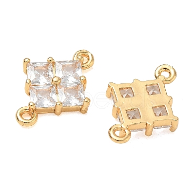 Brass Pave Clear Cubic Zirconia Connector Charms CU-CBAB0CF-03G-1