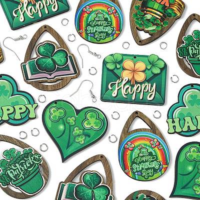 DIY Saint Patrick's Day Earring/Pendant Decoration Making Kits DIY-FS0005-53-1