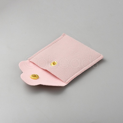 Square Veleteen Cloth Jewelry Packaging Bags with Snap Button ABAG-WH0101-001-1