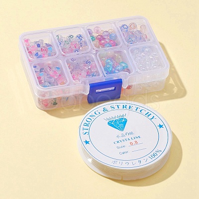5 Style Transparent Acrylic Enamel Beads MACR-FS0001-23-1