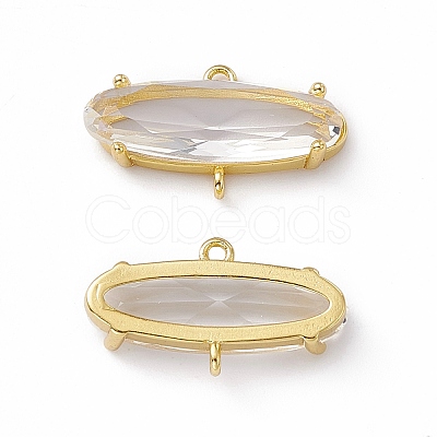 Rack Plating Brass Connector Charms KK-M231-15G-E-1