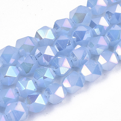 Electroplate Glass Beads Strands X-EGLA-T019-07D-1