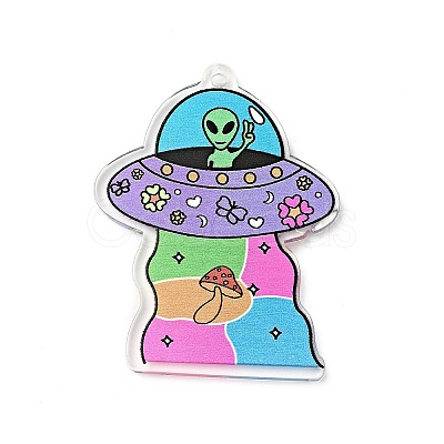 Alien Theme Colorful Acrylic Pendants X-FIND-B012-03D-1