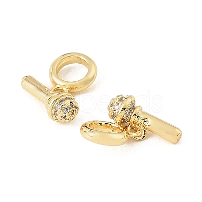Brass Micro Pave Clear Cubic Zirconia European Dangle Charms KK-CBA9CBD-14G-1