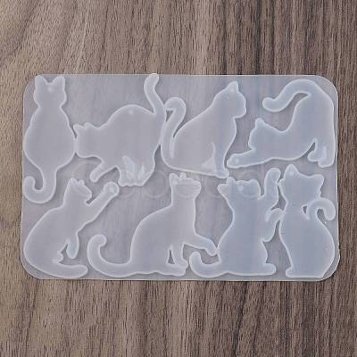Cat Shape DIY Pendant Silicone Molds DIY-A061-05-1