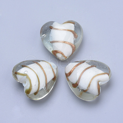 Handmade Gold Sand Lampwork Beads LAMP-R138-02F-1