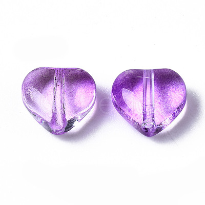 Transparent Spray Painted Glass Beads GGLA-S054-012A-01-1