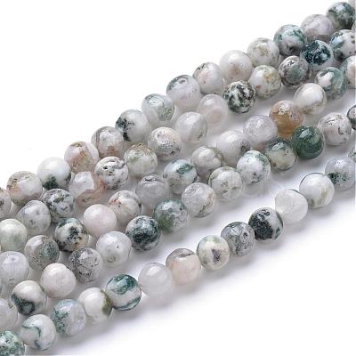Natural Tree Agate Bead Strands G-R411-25-4mm-1