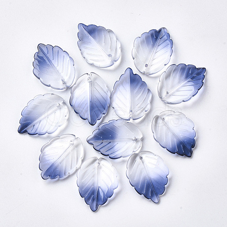 Two Tone Transparent Spray Painted Glass Pendants X-GLAA-S054-006D-01-1